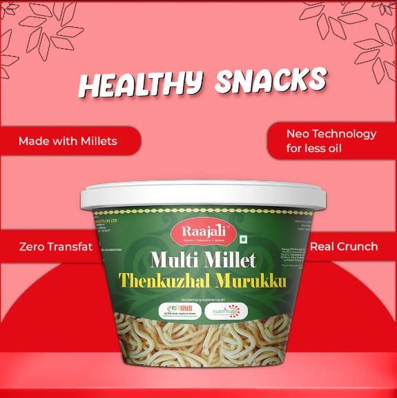 Raajali Foods | MultiMillet Thenkuzhal Murukku | 150 gm | Raajali Foods | MultiMillet Thenkuzhal Murukku | 150 gm |